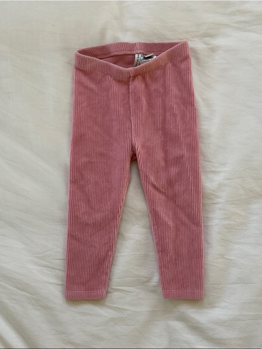 Janie and Jack Dusty Rose Ribbed Corduroy Leggings